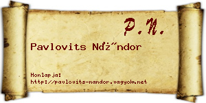 Pavlovits Nándor névjegykártya
