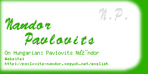 nandor pavlovits business card